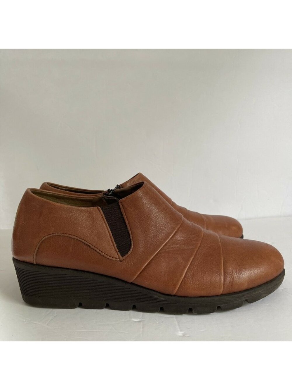 Aerosoles Women's 10M Wave Catcher Brown Leather Wedge Shoes